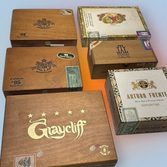 Assorted Cigar Boxes Set of 6 - Picture 2 of 2